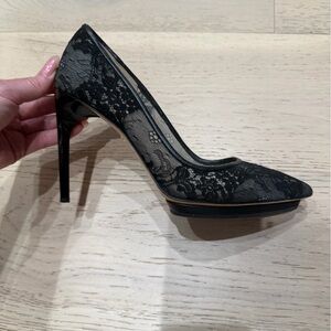 Diane Von Furstenberg Black Lace Heels
